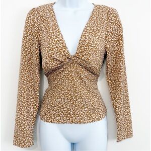 ABERCROMBIE & FITCH Long Sleeve Floral Blouse Stretch Back Small